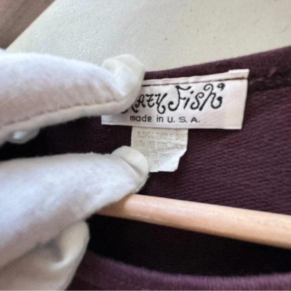 VTG Crazy Fish || Sheath Jersey Pocket Tee Dress Hibiscus Hawaiian Med - Picture 6 of 9